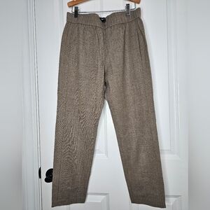 Theory women’s wool blend Pants in Taupe Brown elastic waist